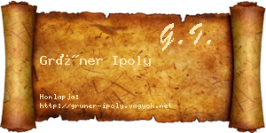 Grüner Ipoly névjegykártya