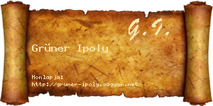 Grüner Ipoly névjegykártya